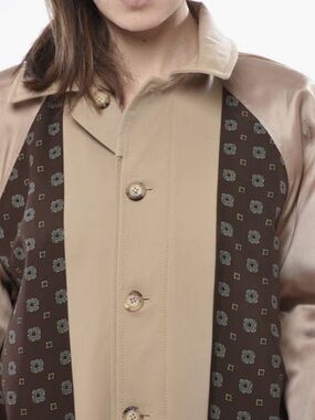 Moschino Beige and Brown Patterned Trench Coat
